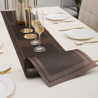 PVC Table Runner, Copper Brown