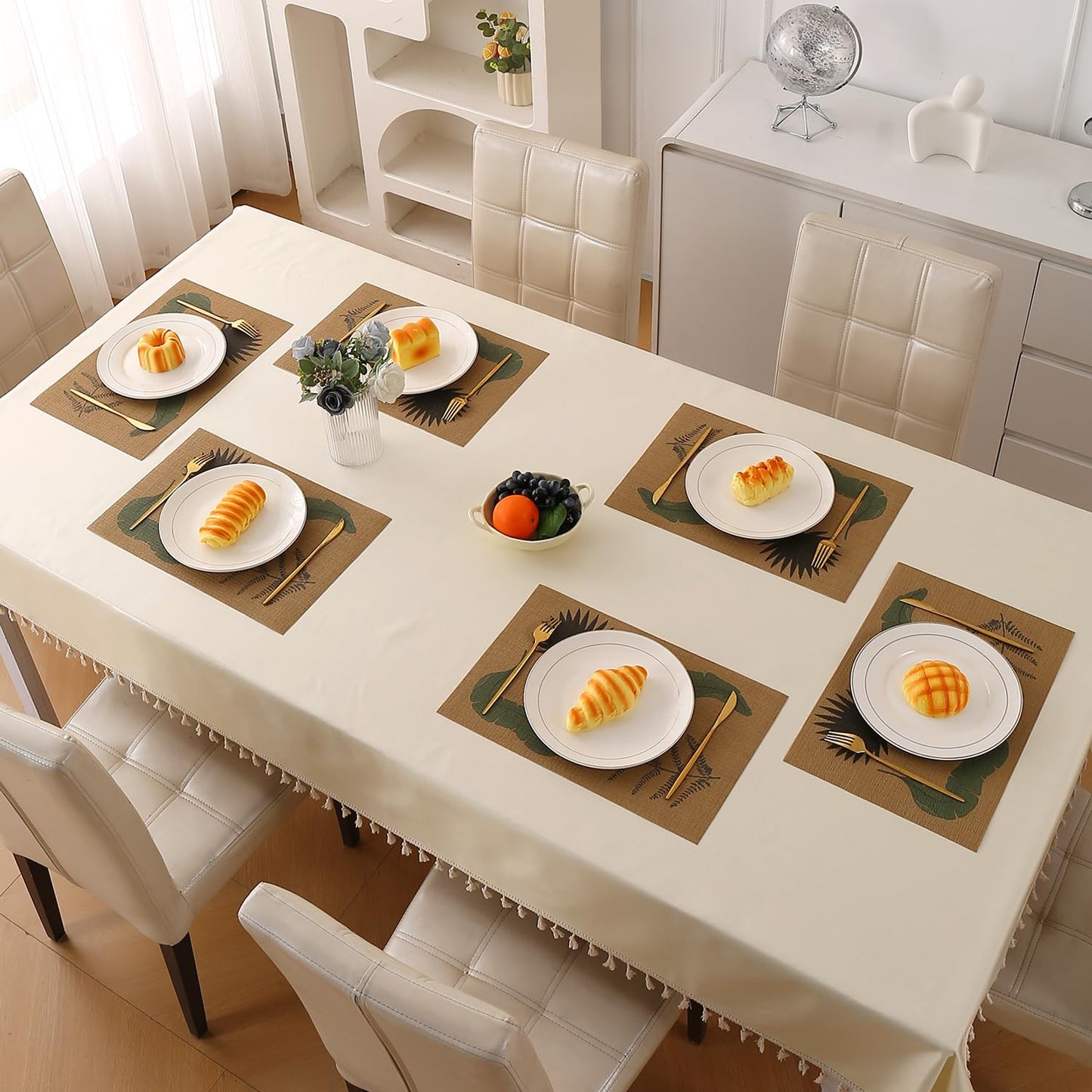 Botanical Tropic PVC Mats for Dining Table - Fern Fronds
