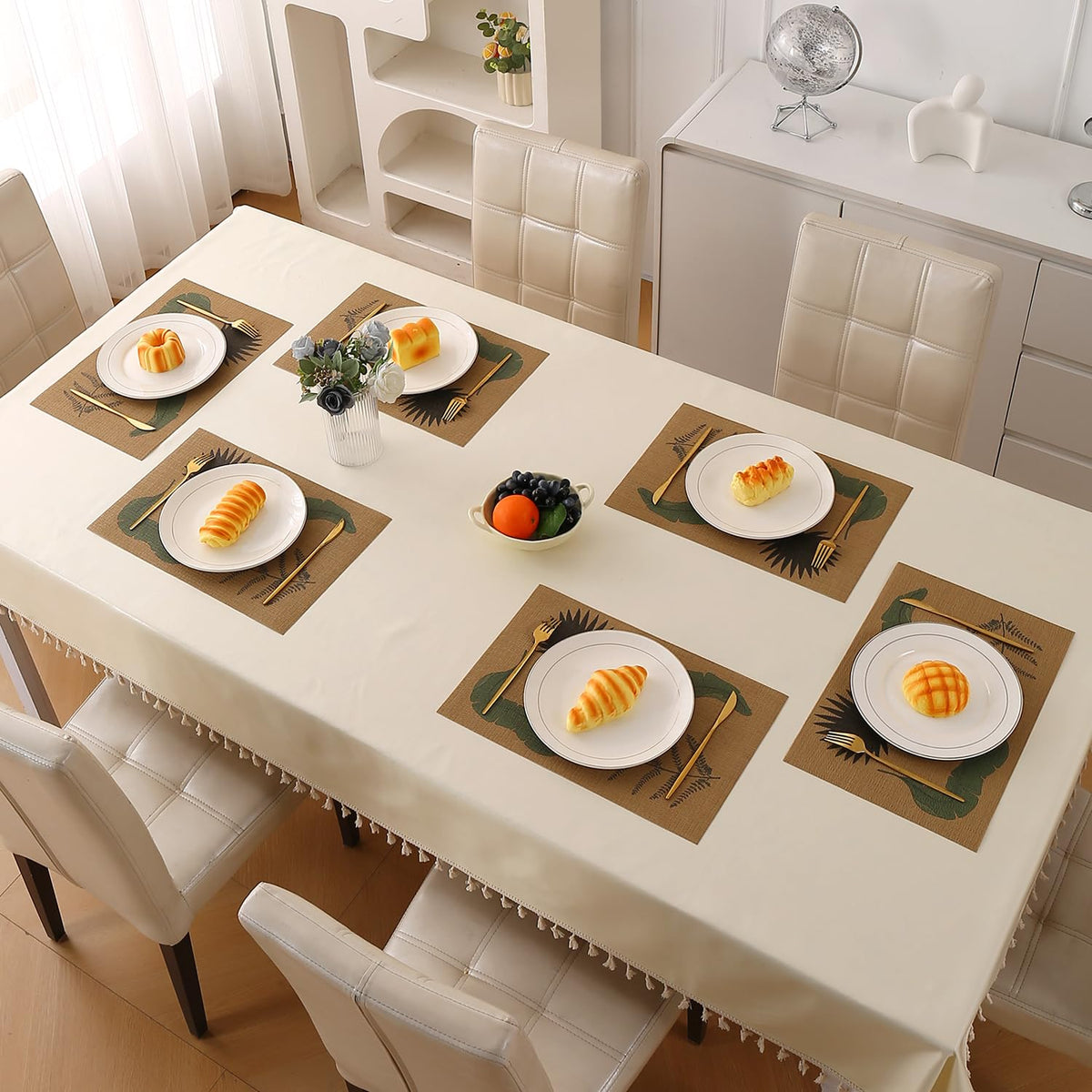 Botanical Tropic PVC Mats for Dining Table - Fern Fronds
