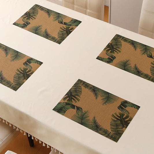 Botanical Tropic PVC Mats for Dining Table - Palm Leaves