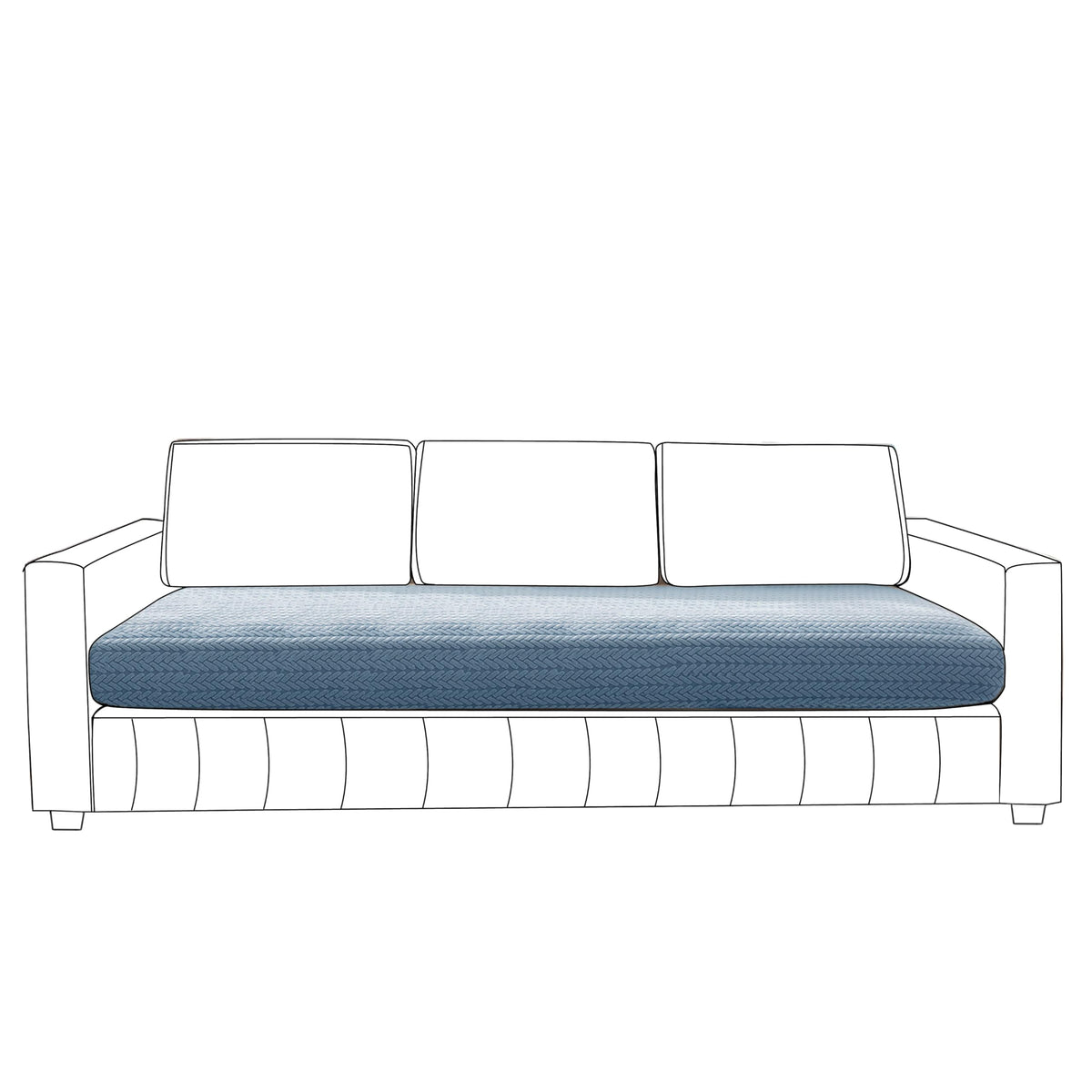 Stretchable Thick Jacquard Textured Seat Couch Cushion Cover for 1/2/3 Seaters, Dark Blue