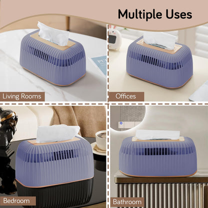 Modern Plastic Tissue Paper Holder with Elegant Design – Blue