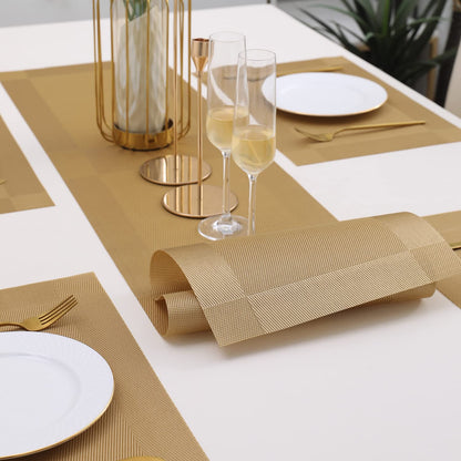 PVC Dining Table Mats, Gold