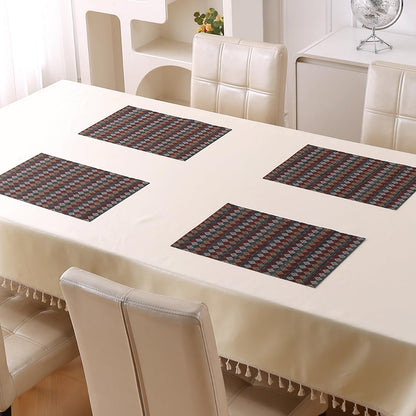 RhombusEcho Washable PVC Mats for Dining Table - Royal Maroon