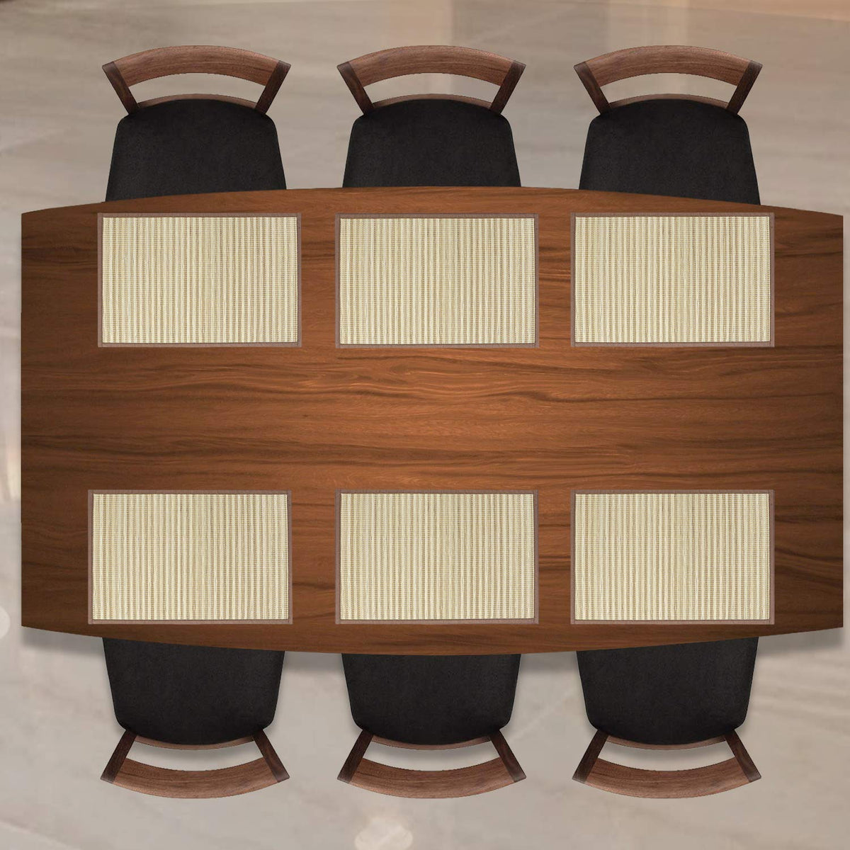 Heat Resistant Bamboo Dinner Mats, Brown
