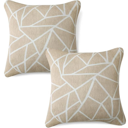 Waterproof & Quick-Dry Quilted Sofa Cover with Pockets on Armrest, Beige Abstract Geometry