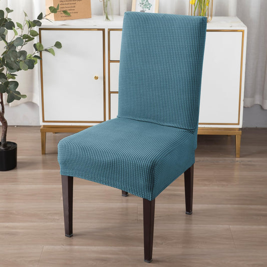 200 GSM Jacquard Set of 1/2/4/6 Dining Chair Cover, Carolina Blue