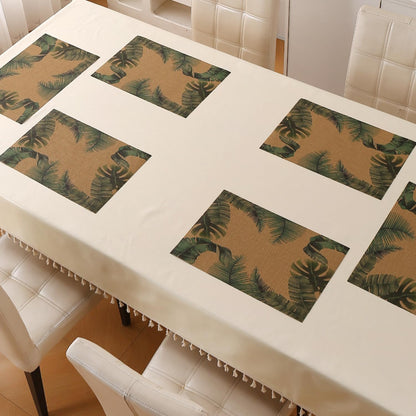 Botanical Tropic PVC Mats for Dining Table - Palm Leaves