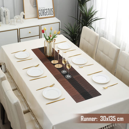 PVC Table Runner, Metallic Brown