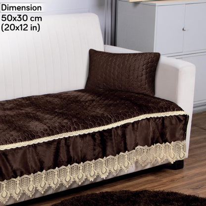 Dutch Velvet Cushion Covers Pack of 2, Coffee Brown