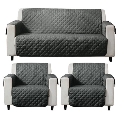 Anchor Grey quilted 3 1 1 seater sofa cover