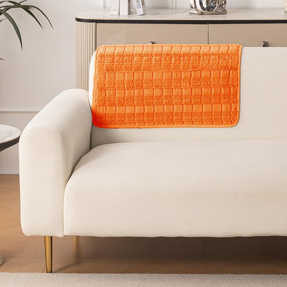 Premium Plush Anti Slip Sofa Cover Mat, Orange