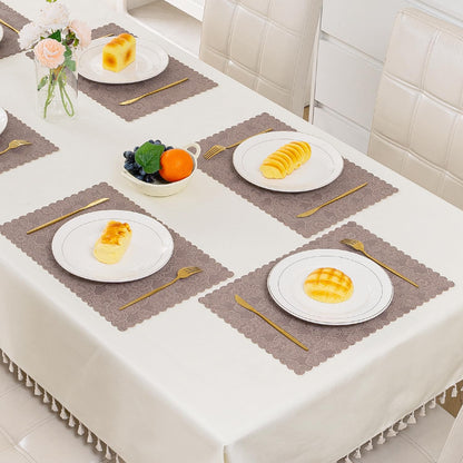 Florista Blush Royal Luxe Faux Leather Mats for Dining Table - Mauve Pink