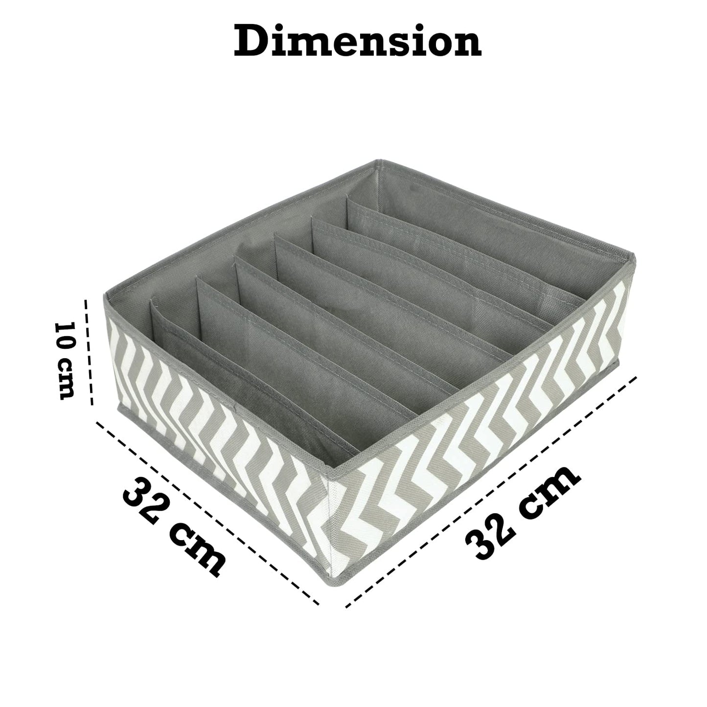 Non-Woven Undergarment Organizer Storage Box For Drawers Bra Panty Socks Tie Lingerie Wardrobe, 7 Grid*2 (Clothing, Grey)