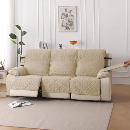 UrbanQuilt Recliner Sofa Slipcover Mat with Dual Belt for 1/2/3 Seater - Beige