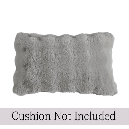 Buy Cool Grey Colour Premium Zippered faux rabbit fur Cushion Covers | Square & Rectangular sizes