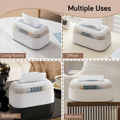 Modern Plastic Tissue Paper Holder with Elegant Design – White