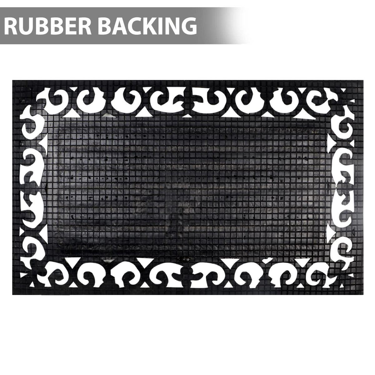 Outdoor Rubber Coir Grill Doormat, Rectangle, 45x75 cm