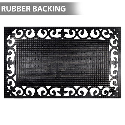 Outdoor Rubber Coir Grill Doormat, Rectangle, 45x75 cm