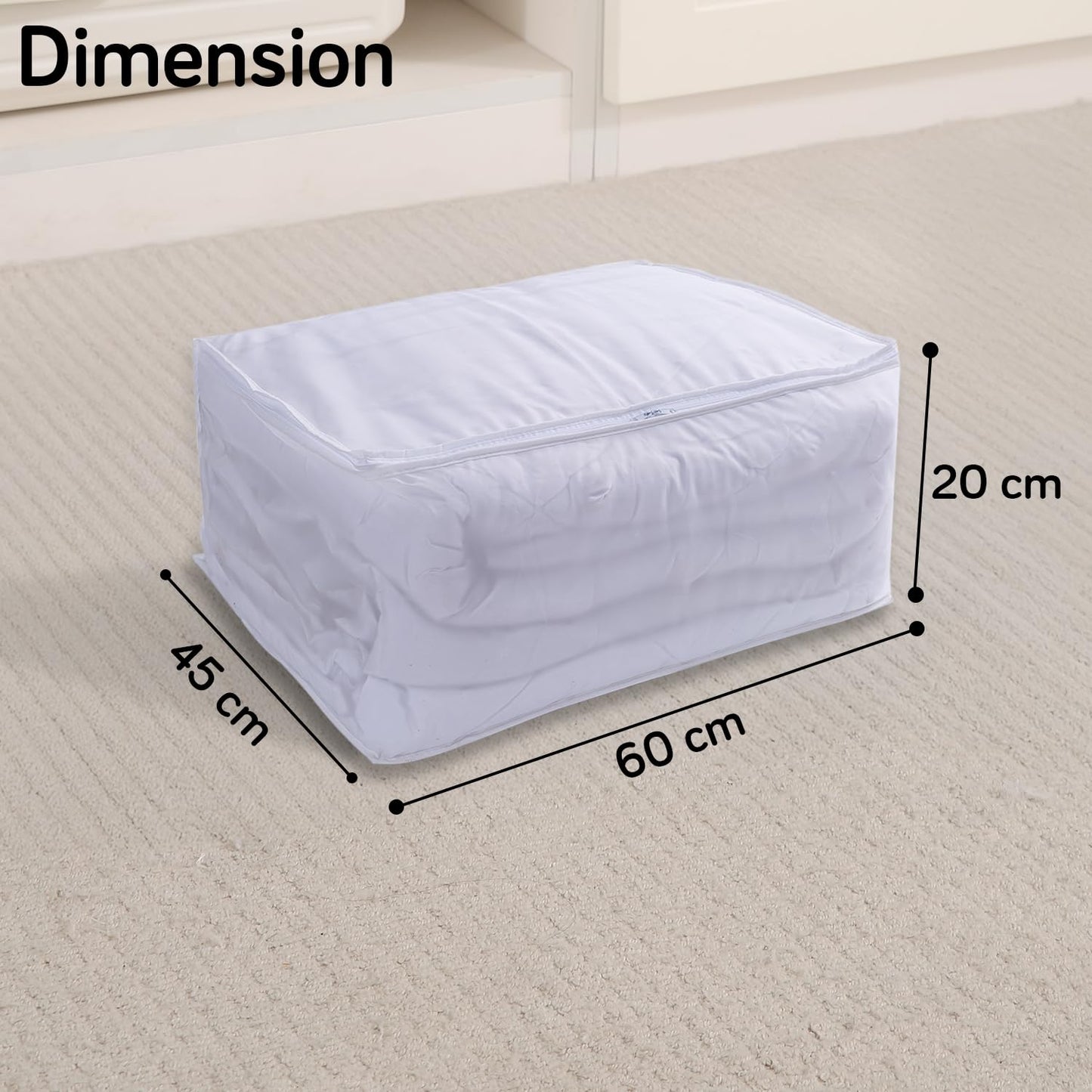 Foldable Clothes Organiser for Wardrobe and Closet Storage Bag - White