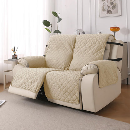 UrbanQuilt Recliner Sofa Slipcover Mat with Dual Belt for 1/2/3 Seater - Beige