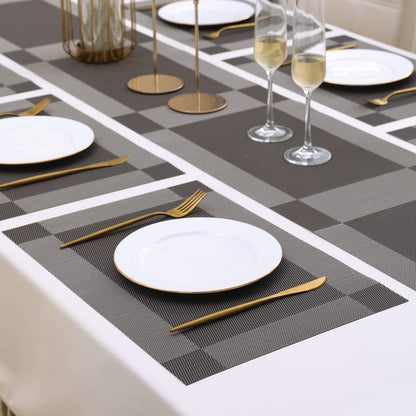 PVC Dining Table Mats, Dark Grey
