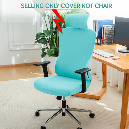 Office Chair Cover with Headrest and Stretchable Chair Seat Covers,Sky Blue