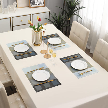 PVC Dining Table Mats, Gradient Blue