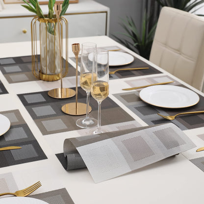 PVC Dining Table Mats, Gradient Brown