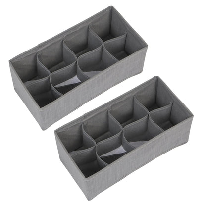 Non-Woven Fabric Undergarment Organizer Storage Box For Drawers Bra Panty Socks Tie Lingerie Organizer For Wardrobe, Grey