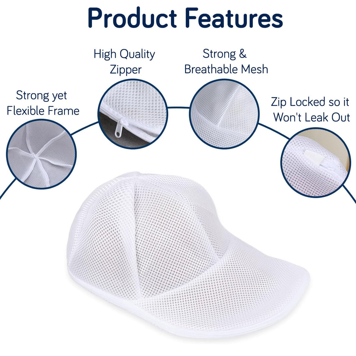 HOKIPO Dual-Layer Mesh Cap Laundry Wash Bag for Washing Machine