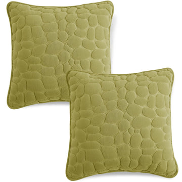 Buy Cute Pristine Green colour Zippered Pebble Texture Milk Velvet Pillow Covers