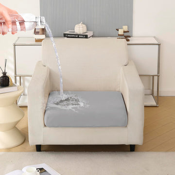 100% Waterproof Stretchable Seat Couch Cushion Cover for 1/2/3 Seater, Light Grey