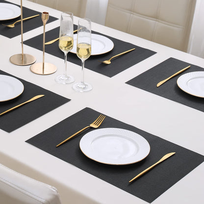 PVC Dining Table Mats, Jet Black