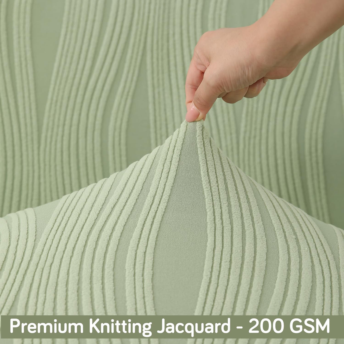 Nestiva Series Stretchable Knitting Jacquard Chair Cover - Pastel Green
