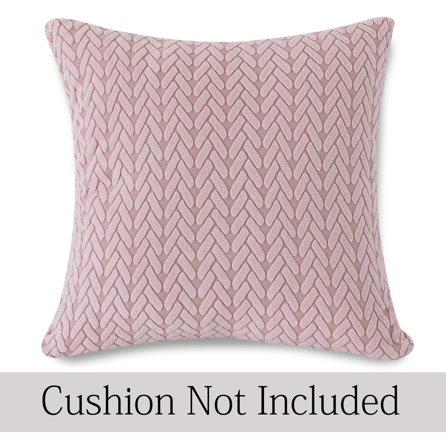 Pink Colour Grid Texture Jacquard Pillow Covers | 18x18 Inch