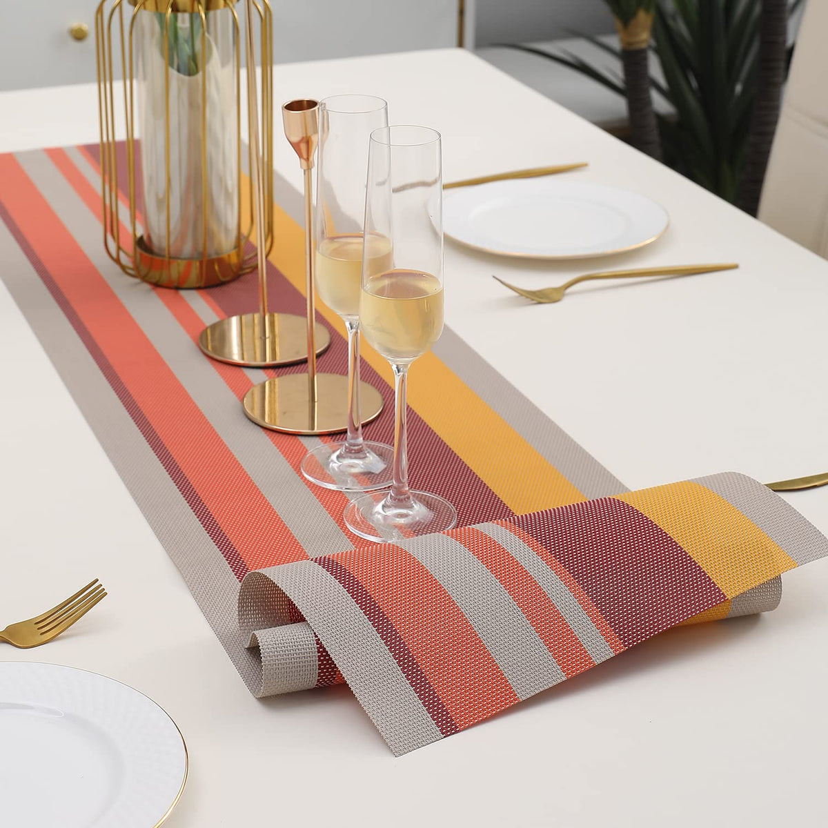 Buy Multicolour PVC Table Runner Mat | HOKIPO