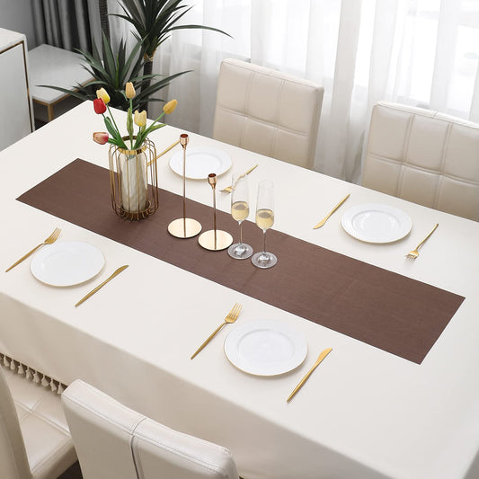 PVC Table Runner, Brown