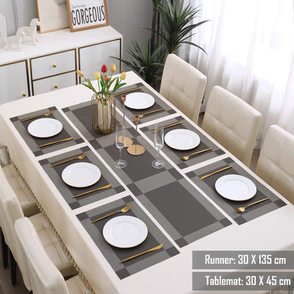PVC Dining Table Mats, Dark Grey