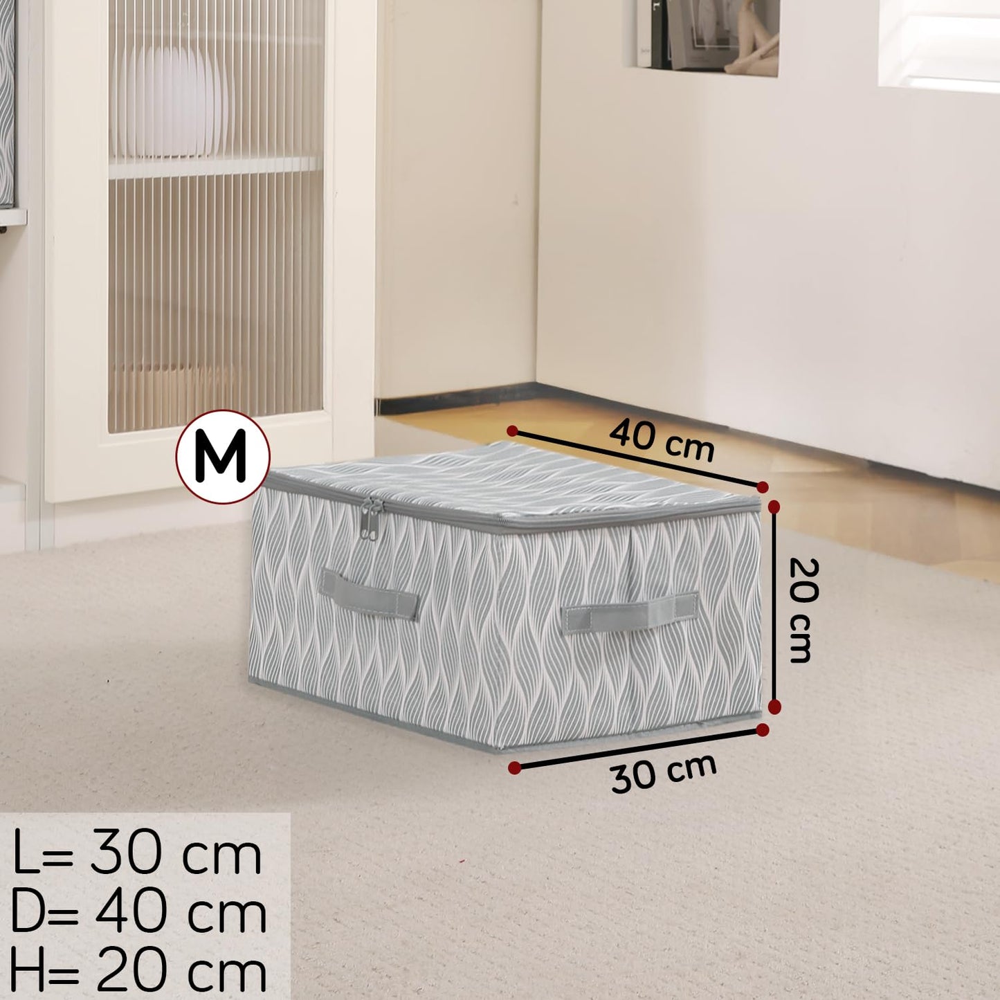 Foldable Clothes Organizer Box | Durable Non-Woven Storage with Zipper & Handle