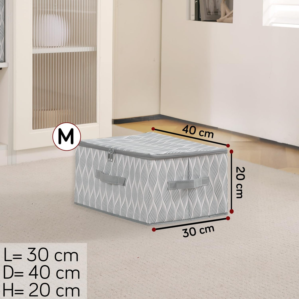 Foldable Clothes Organizer Box | Durable Non-Woven Storage with Zipper & Handle