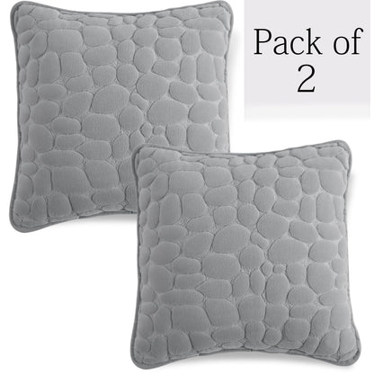 Milk Velvet Pebble Cushion Cover Pack of 2, Moon Grey