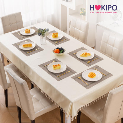 Chevron Stripes PVC Mats for Dining Table - Taupe Brown