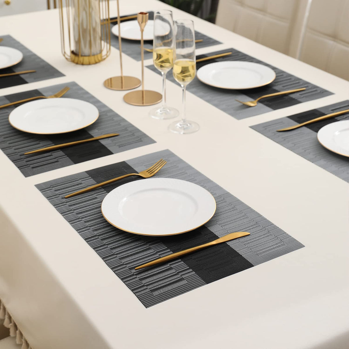PVC Dining Table Mats, Grey