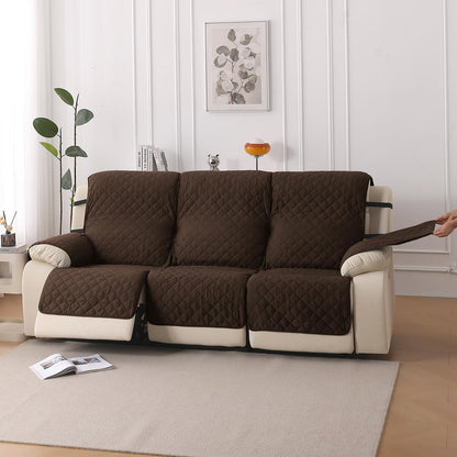 UrbanQuilt Recliner Sofa Slipcover Mat with Dual Belt for 1/2/3 Seater -  Chocolate Brown