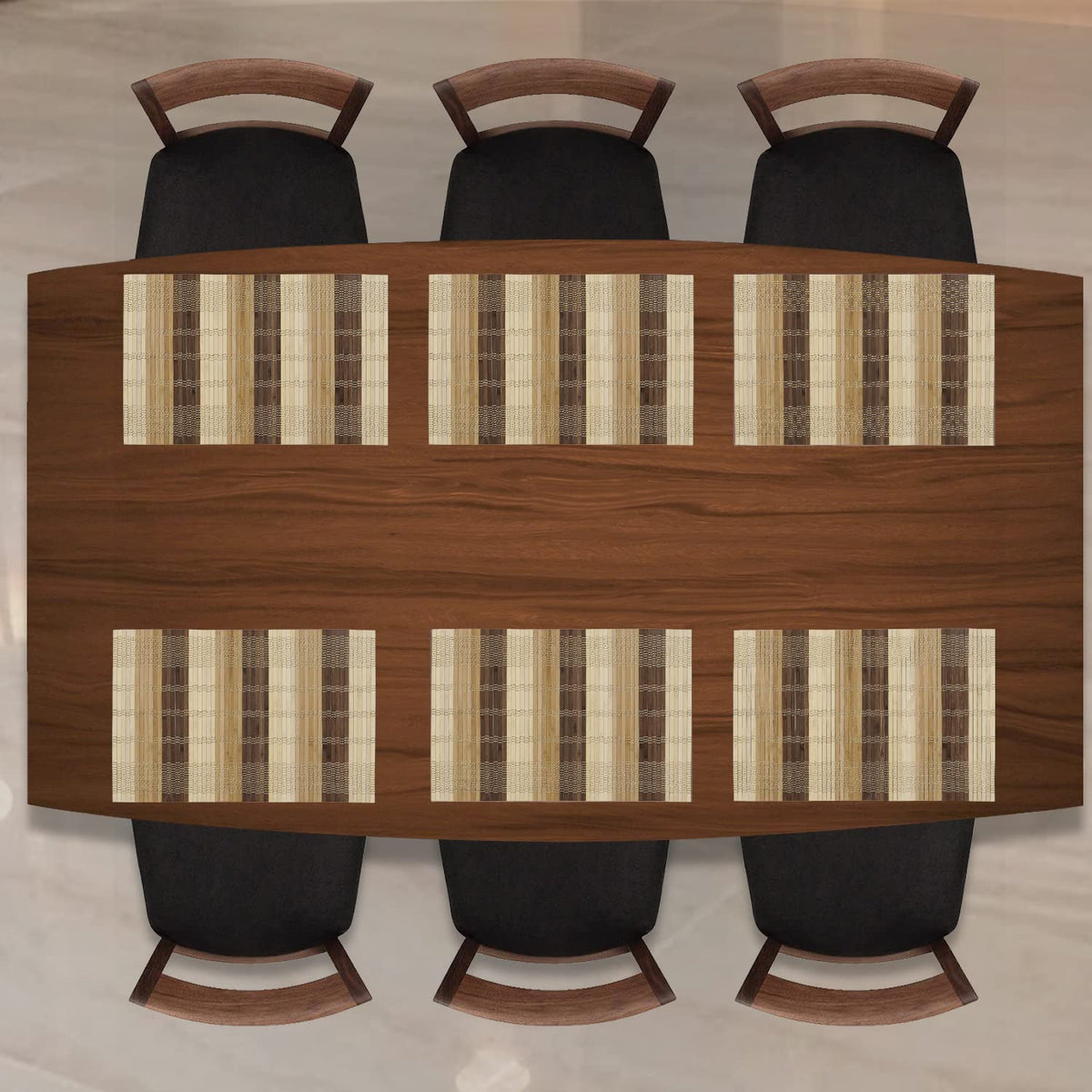 Buy Multicolor reversible bamboo dining table mats set of 6 | Hokipo