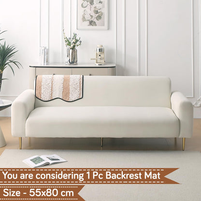 Luxury Wavy Plush Anti-Slip Sofa Cover Mats - Desert Brown