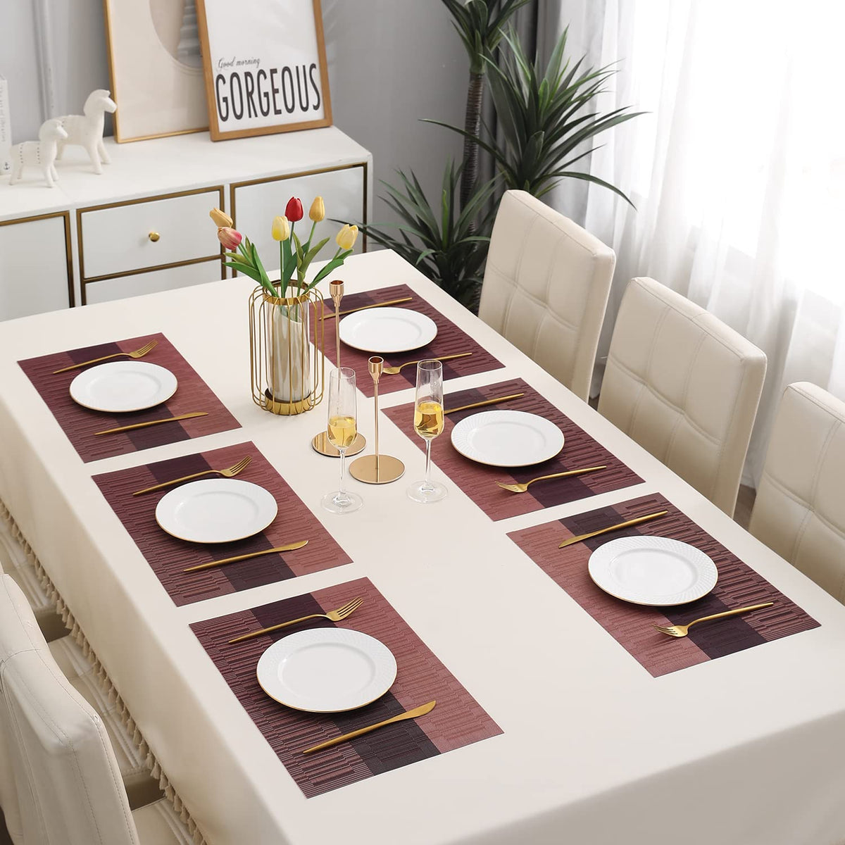 PVC Dining Table Mats, Wine