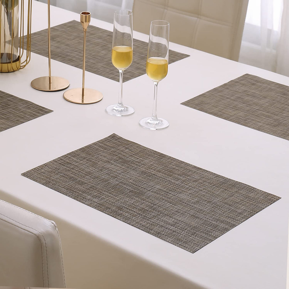 PVC Dining Table Mats, Ash Grey