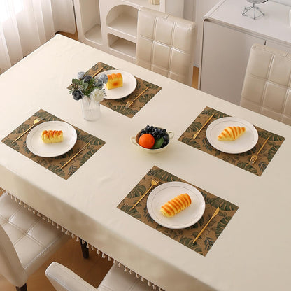 Botanical Tropic PVC Mats for Dining Table - Monstera Leaves